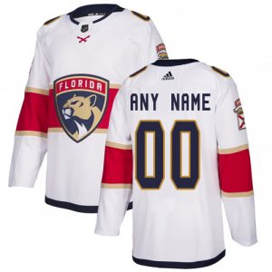 Män NHL Florida Panthers Tröjor Skräddarsydda  Borta Vit Authentic