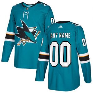 Män NHL San Jose Sharks Tröjor Skräddarsydda  Hemma Teal Grön Authentic