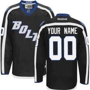 Män NHL Tampa Bay Lightning Tröjor Skräddarsydda Reebok Tredje Svart Authentic