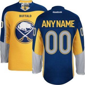 Dam NHL Buffalo Sabres Tröjor Skräddarsydda Reebok Tredje Guld Authentic