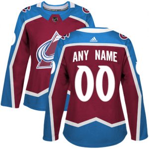 Dam NHL Colorado Avalanche Tröjor Skräddarsydda  Hemma Burgundy Röd Authentic
