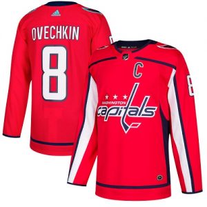 Män NHL Washington Capitals Tröjor 8 Alex Ovechkin Authentic Röd  Hemma