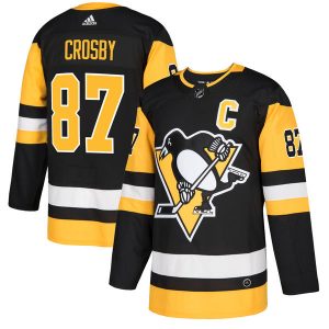 Män NHL Pittsburgh Penguins Tröjor Sidney Crosby 87 Authentic Svart  Hemma